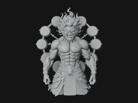 Thunder Drum God Statue Design 1 - 3D Print Model 3D Print Model