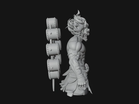 Thunder Drum God Statue Design 1 - 3D Print Model 3D Print Model