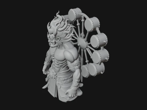 Thunder Drum God Statue Design 1 - 3D Print Model 3D Print Model