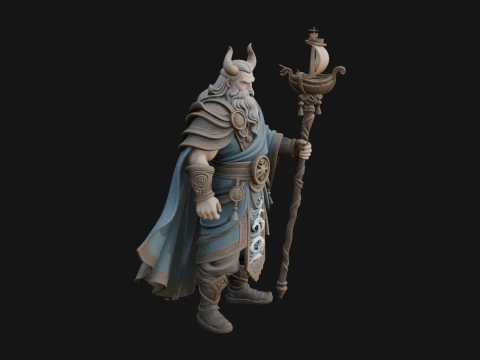 Odin with Spear Statue Design 8 - 3D Print Model 3D Print Model