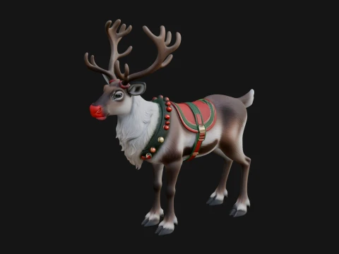 クリスマスのトナカイ像のデザイン 6 - 3D プリント モデル 3Dプリントモデル