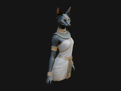Bastet Cat Goddess Statue Design 1 - Modello di stampa 3D Modello di stampa 3D