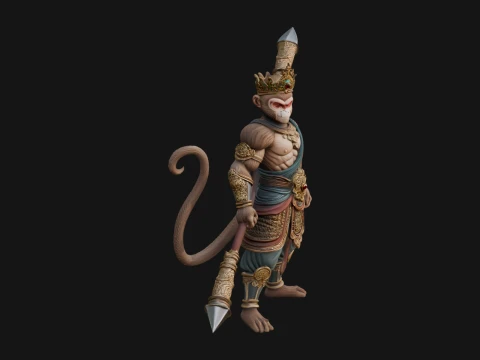 Monkey King Staff Statue Design 2 - 3D Print Model 3D Print Model