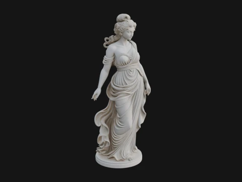 Draped Greek Maiden Statue Design 9 - 3D Print Model 3D Print Model