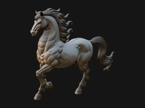 Wild Horse Statue Design 11 - 3D Print Model 3D printmodel