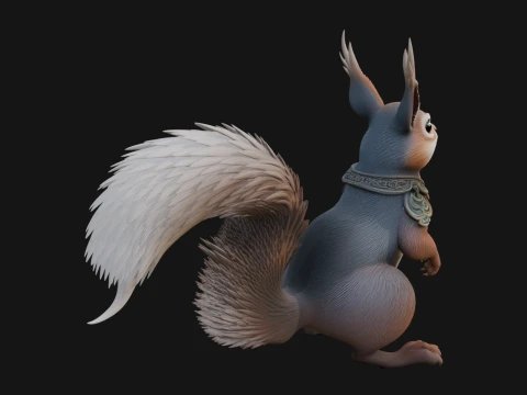 Red Squirrel Animal Statue Design 2 - 3D Print Model 3D printmodel