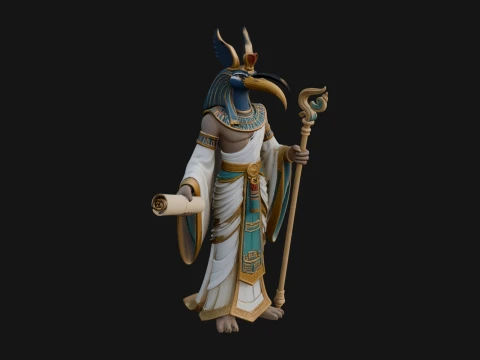 Ibis Headed Egyptian God Statue Design 1 - 3D Print Model 3D printmodel