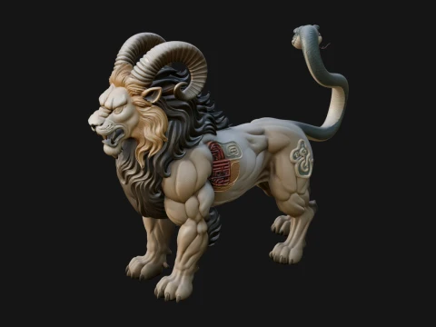 Chimera Mythical Beast Statue Design 9 - 3D Print Model 3D printmodel
