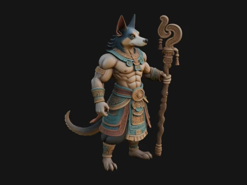 Anubis Egyptian God Statue Design 14 - 3D Print Model 3D printmodel