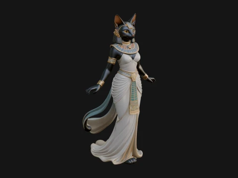 Bastet Cat Goddess Statue Design 2 - 3D Print Model 3D printmodel
