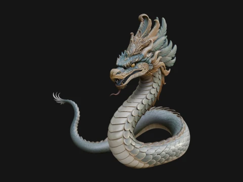 Chinese Dragon Statue Design 13 - 3D Print Model 3D Print Model