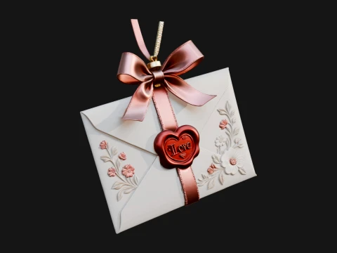 Sealed Love Letter Ornament Design 1 - 3D Print Model 3D printmodel