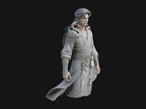 Elven Lord Statue Design 17 - 3D Print Model 3D printmodel