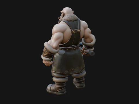 Dwarf Blacksmith Statue Design 6 - 3D Print Model 3D Print Model