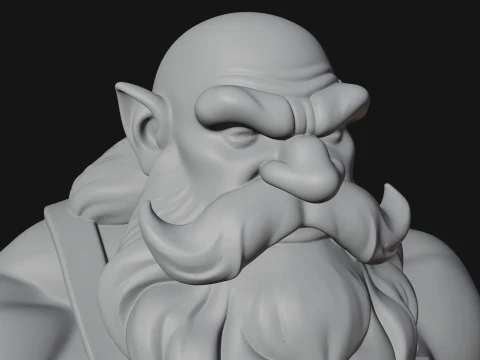 Dwarf Blacksmith Statue Design 6 - 3D Print Model 3D Print Model