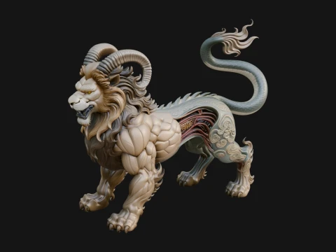 Chimera Mythical Beast Statue Design 10 - 3D Print Model 3D printmodel