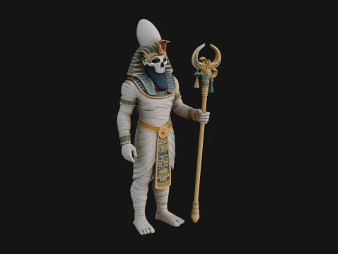 Crowned Mummy Pharaoh Statue Design 3 - 3D Print Model 3D printmodel
