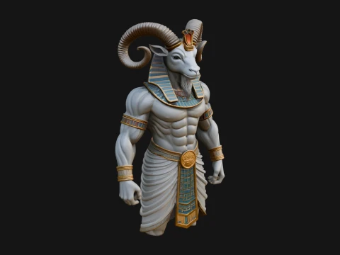 Ram Headed Egyptian God Statue Design 2 - 3D Print Model 3D printmodel