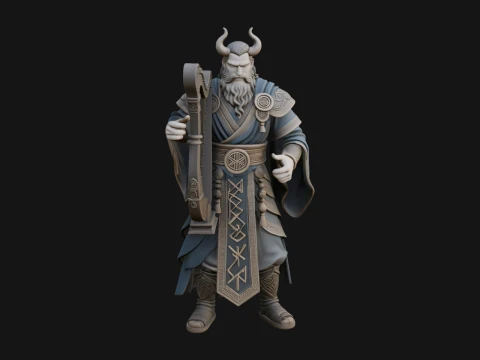 Odin with Spear Statue Design 9 - 3D Print Model 3D printmodel