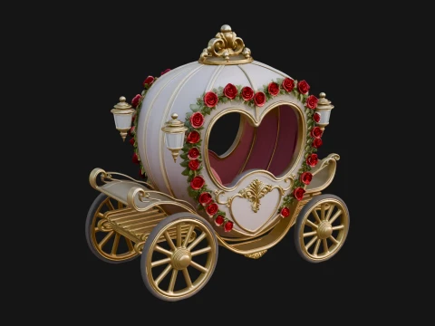 Royal Fairy Tale Carriage Model Design 1 - 3D Print Model 3D printmodel