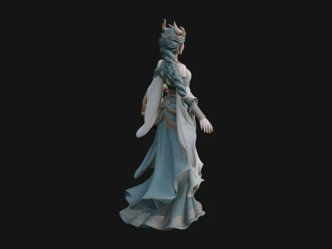 Elven Queen Statue Design 23 - 3D Print Model 3D printmodel