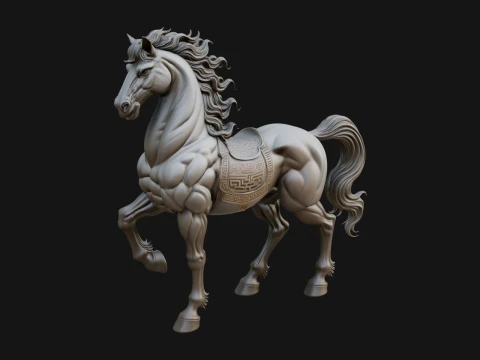 Wild Horse Statue Design 12 - 3D Print Model 3D printmodel