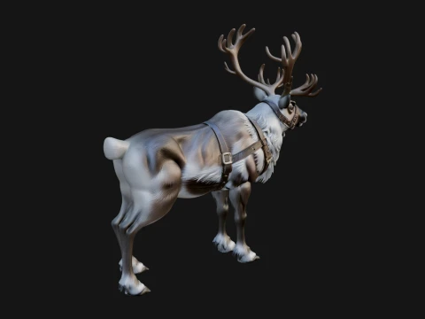 Christmas Reindeer Statue Design 8 - 3D Print Model 3D printmodel