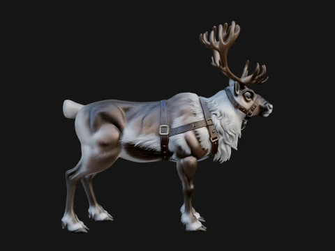 Christmas Reindeer Statue Design 8 - 3D Print Model 3Dプリントモデル