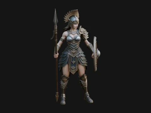 Valkyrie with Spear Statue Design 13 - 3D Print Model 3D printmodel