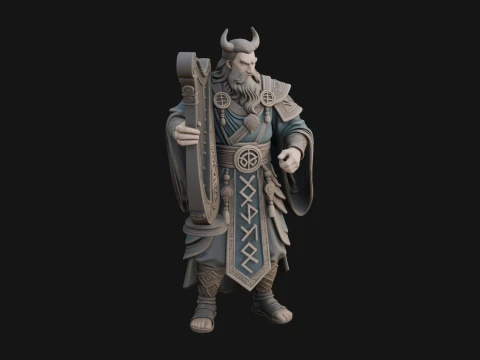 Odin with Spear Statue Design 10 - 3D Print Model 3D Print Model