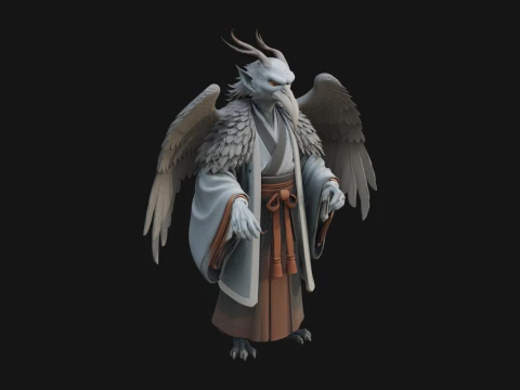 Beastman with Eagle Head Statue Design 4 - 3D Print Model 3D 프린트 모델