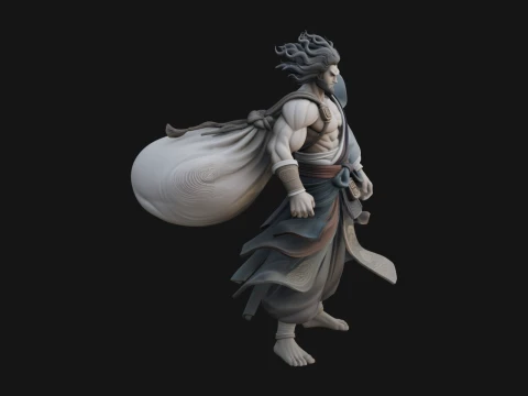 Wanderer with Sack Statue Design 1 - 3D Print Model 3D Print Model