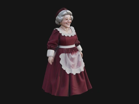 Christmas Lady Statue Design 2 - 3D Print Model 3D Druckmodell