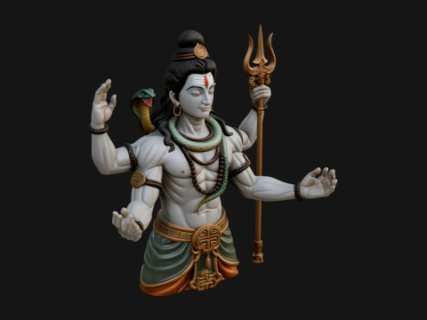 Shiva mit Dreizack-Statue Design 11 &ndash; 3D-Druckmodell 3D Druckmodell