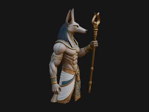 Diseño de estatua del dios egipcio Anubis 17 - Modelo de impresión 3D Modelo de impresión 3D