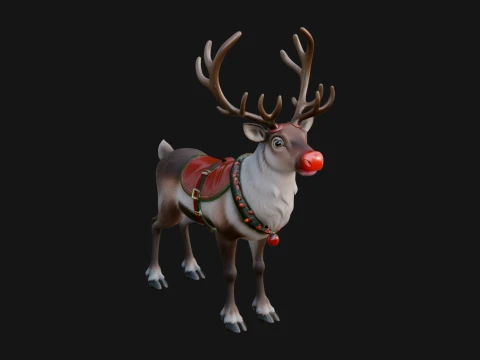 Christmas Reindeer Statue Design 9 - 3D Print Model 3Dプリントモデル