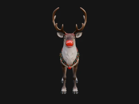 Christmas Reindeer Statue Design 9 - 3D Print Model 3D Print Model