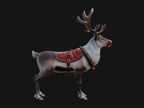 Christmas Reindeer Statue Design 9 - 3D Print Model 3D Print Model