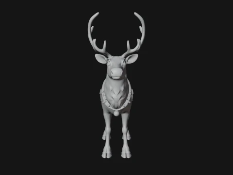 Christmas Reindeer Statue Design 9 - 3D Print Model 3D Print Model