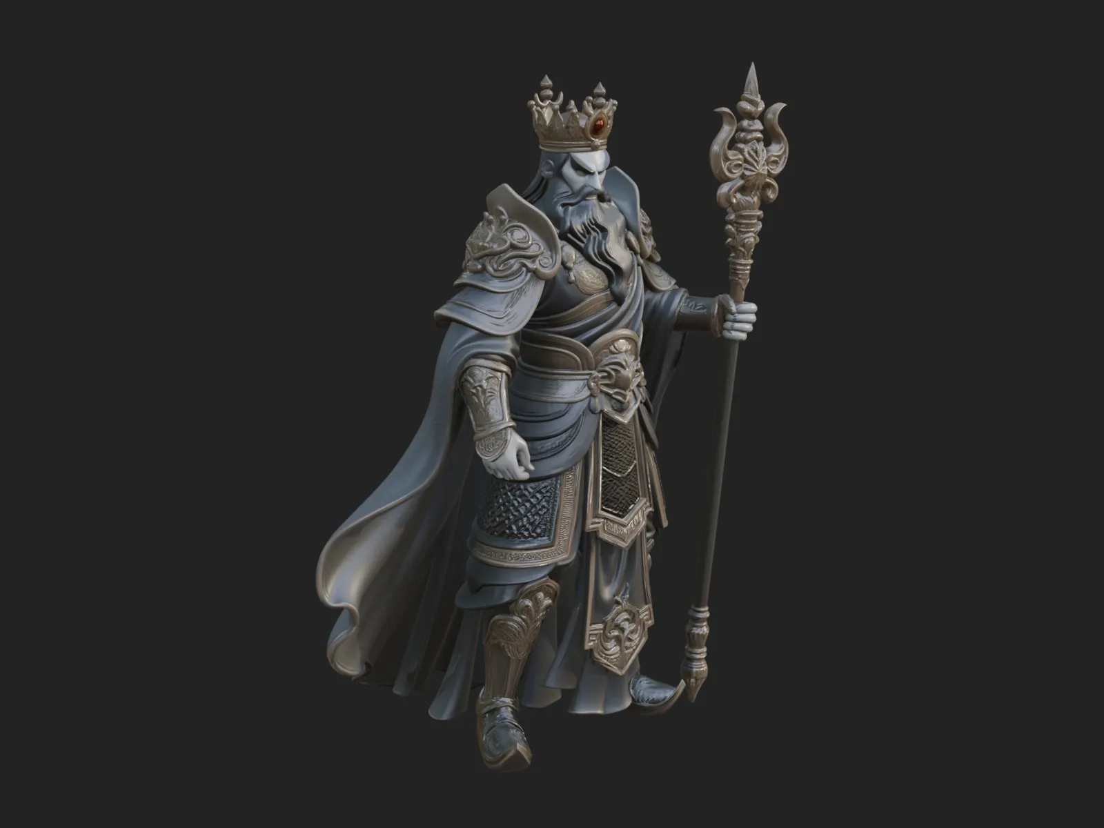 Crowned Knight King Statue Design 9 - 3D Print Model 3D Print Model .c4d .max .obj .3ds .fbx .stl .blend 