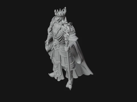 Crowned Knight King Statue Design 9 - 3D Print Model 3D Print Model