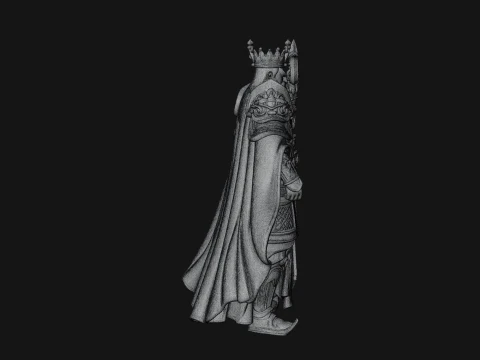 Crowned Knight King Statue Design 9 - 3D Print Model 3D Print Model
