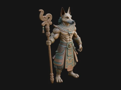 Diseño de estatua del dios egipcio Anubis 18 - Modelo de impresión 3D Modelo de impresión 3D