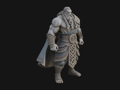 Barbarian Warlord Statue Design 16 - 3D Print Model 3D Druckmodell
