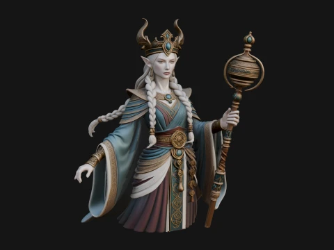 Elven Queen Statue Design 24 - 3D Print Model 3D Print Model