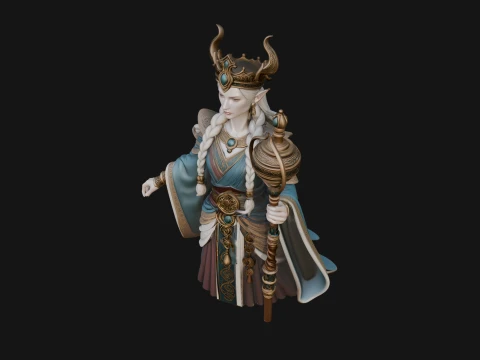 Elven Queen Statue Design 24 - 3D Print Model 3D Print Model