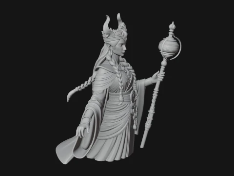 Elven Queen Statue Design 24 - 3D Print Model 3D Print Model