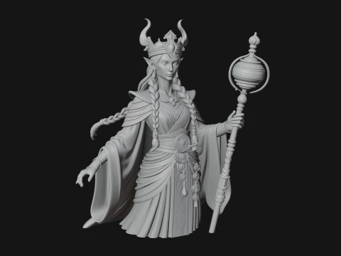 Elven Queen Statue Design 24 - 3D Print Model 3D Print Model
