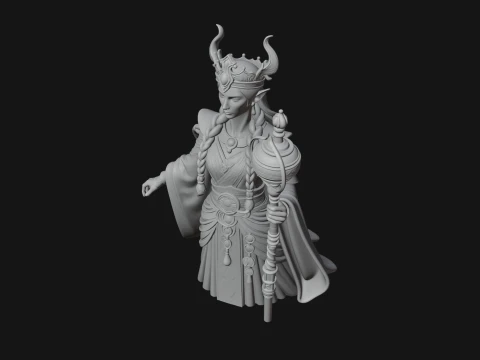 Elven Queen Statue Design 24 - 3D Print Model 3D Print Model