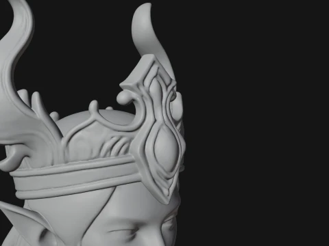 Elven Queen Statue Design 24 - 3D Print Model 3D Print Model